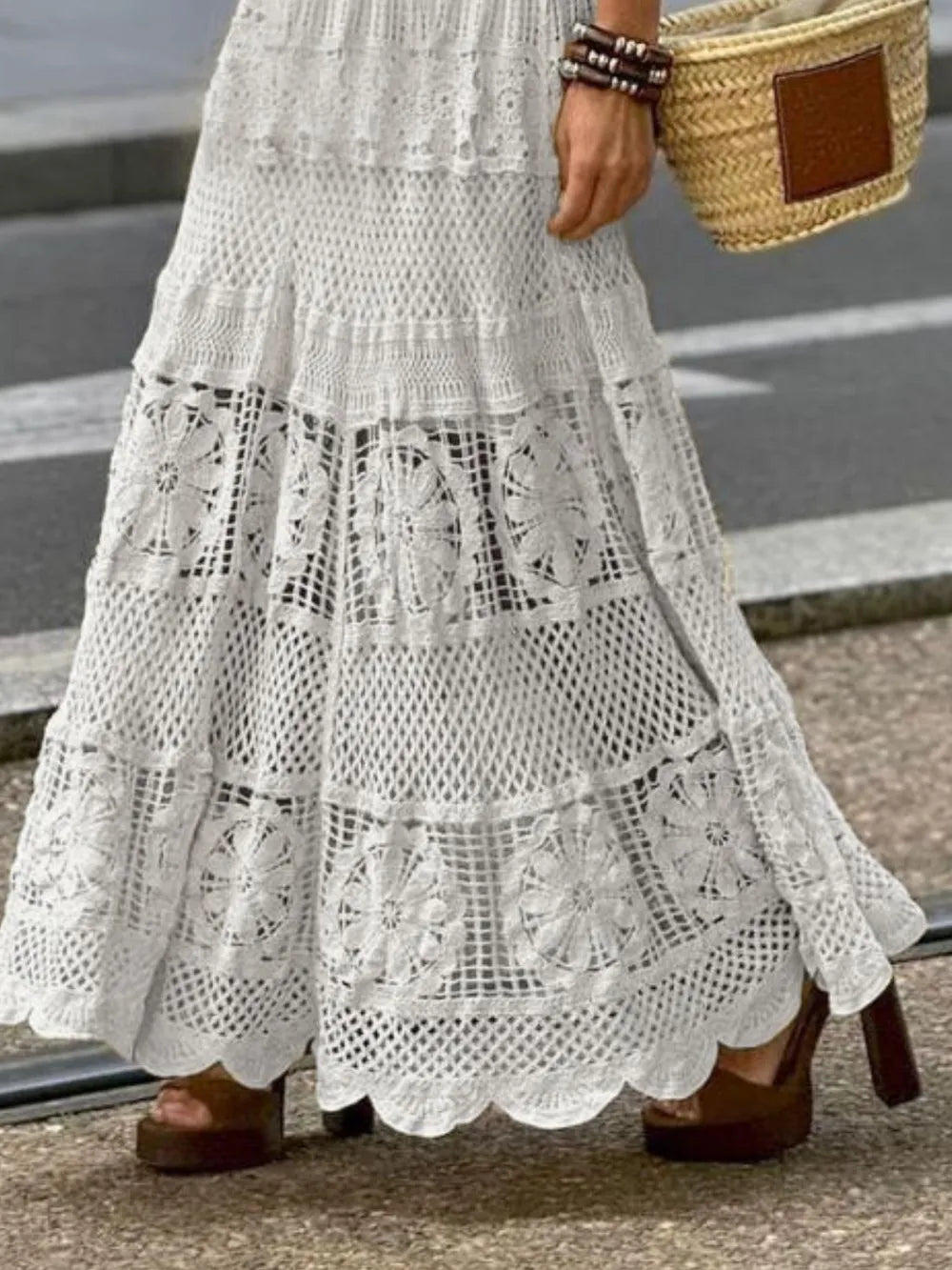 Boho Crochet Maxi Skirt – Dreamy French Chic | same ANTHEM