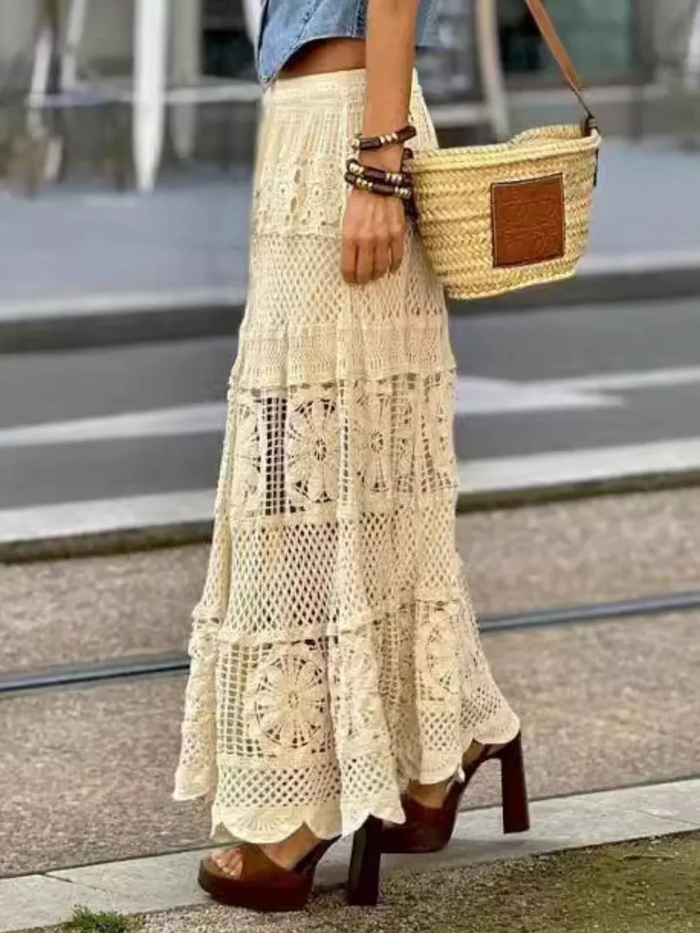 Boho Crochet Maxi Skirt – Dreamy French Chic | same ANTHEM
