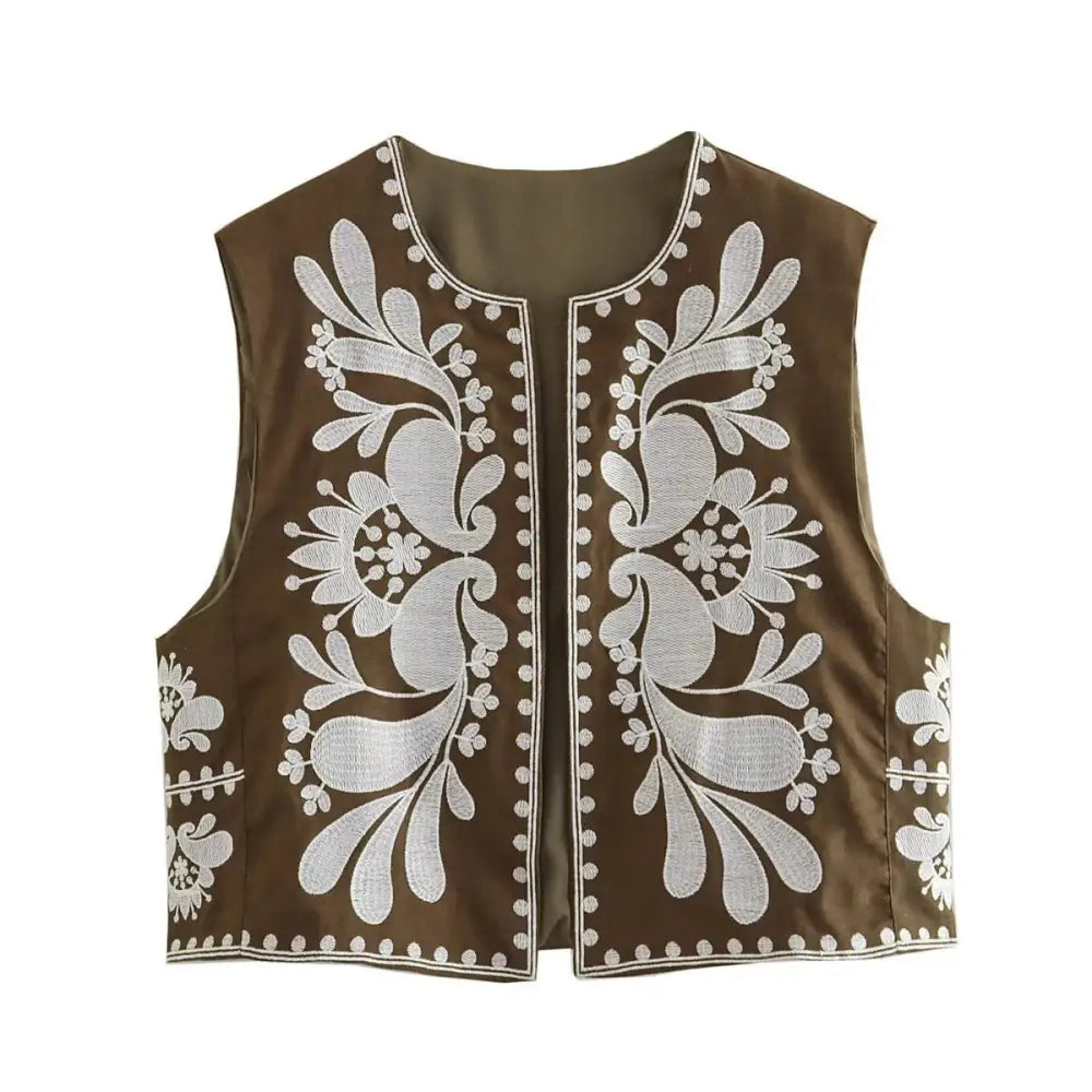Boho Embroidered Cardigan Vest – Soulmate Streetwear | same ANTHEM - army green / XS