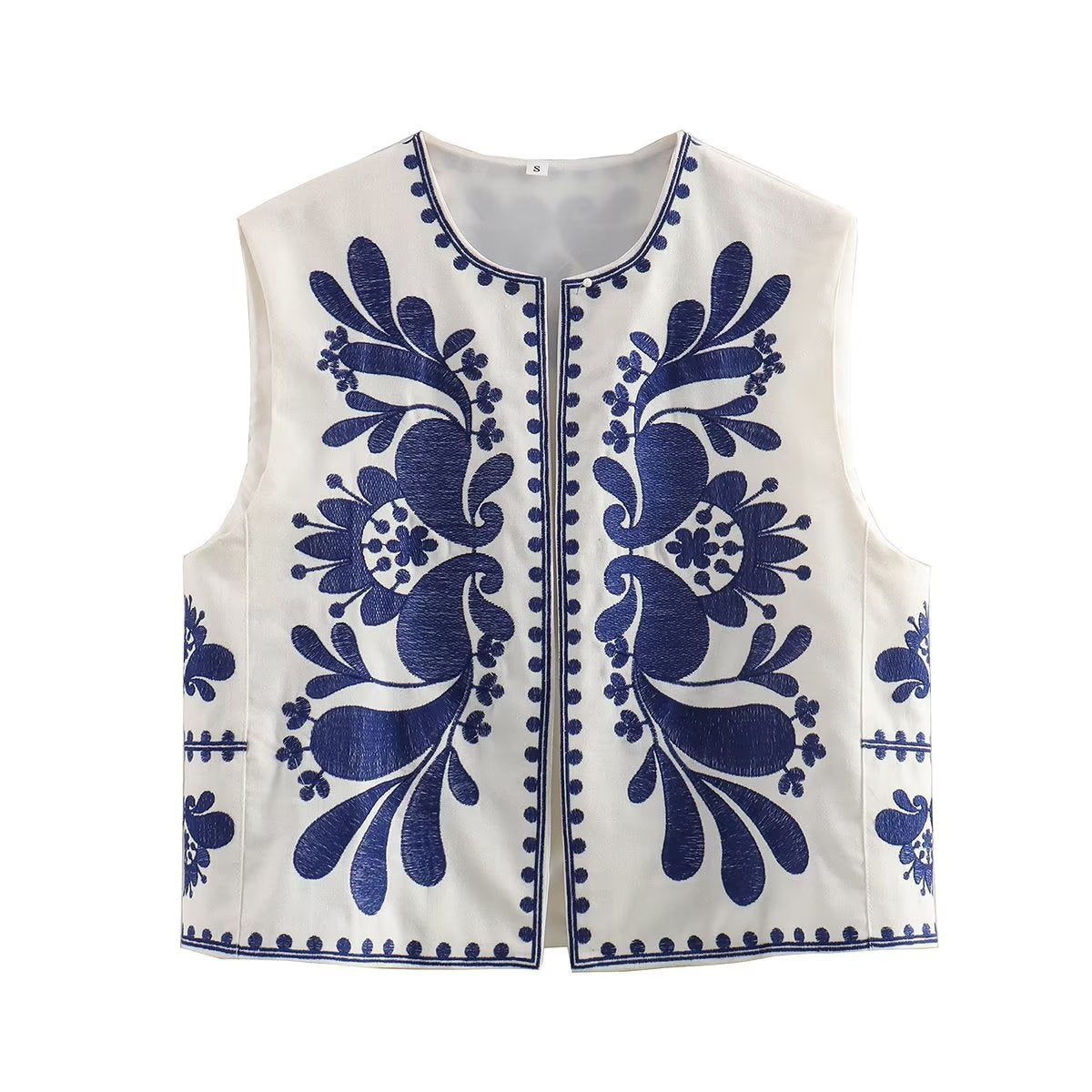 Boho Embroidered Cardigan Vest – Soulmate Streetwear | same ANTHEM - blue / XS