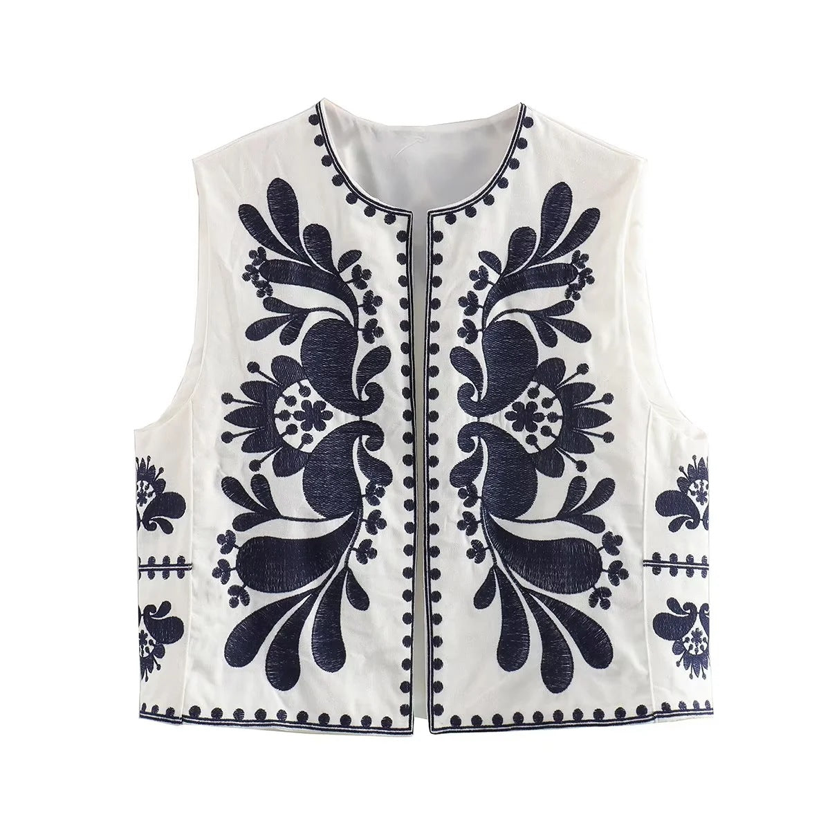 Boho Embroidered Cardigan Vest – Soulmate Streetwear | same ANTHEM - dark blue / XS