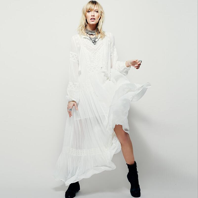 Boho Embroidered Linen Maxi Dress – Soulmate Streetwear | same ANTHEM. - White / S