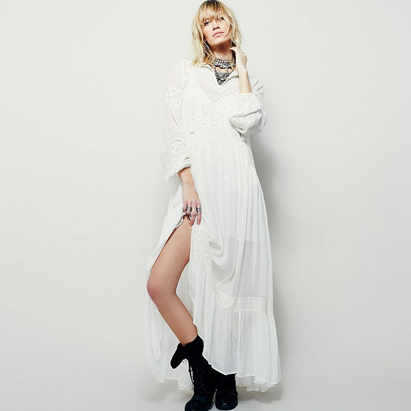 Boho Embroidered Linen Maxi Dress – Soulmate Streetwear | same ANTHEM.