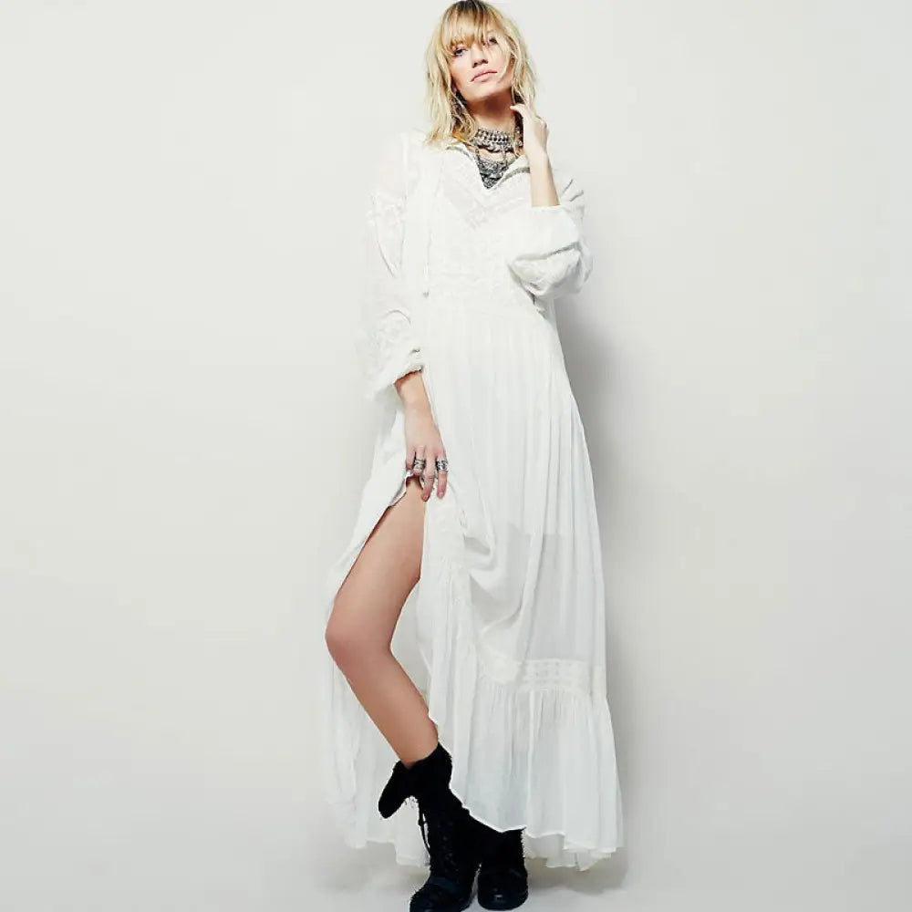 Boho Embroidered Linen Maxi Dress – Soulmate Streetwear | same ANTHEM.
