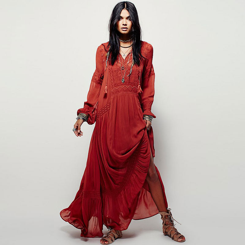 Boho Embroidered Linen Maxi Dress – Soulmate Streetwear | same ANTHEM.
