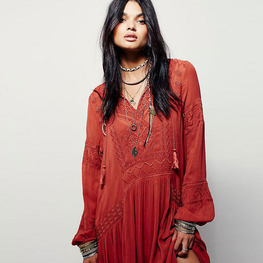 Boho Embroidered Linen Maxi Dress – Soulmate Streetwear | same ANTHEM.