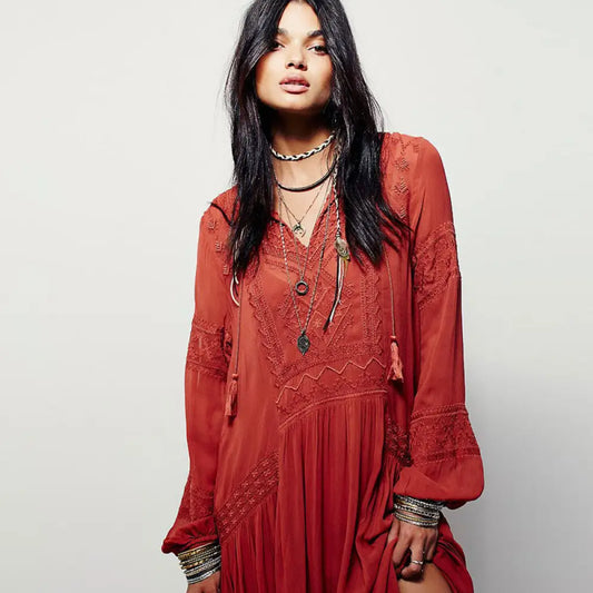 Boho Embroidered Linen Maxi Dress – Soulmate Streetwear | same ANTHEM.