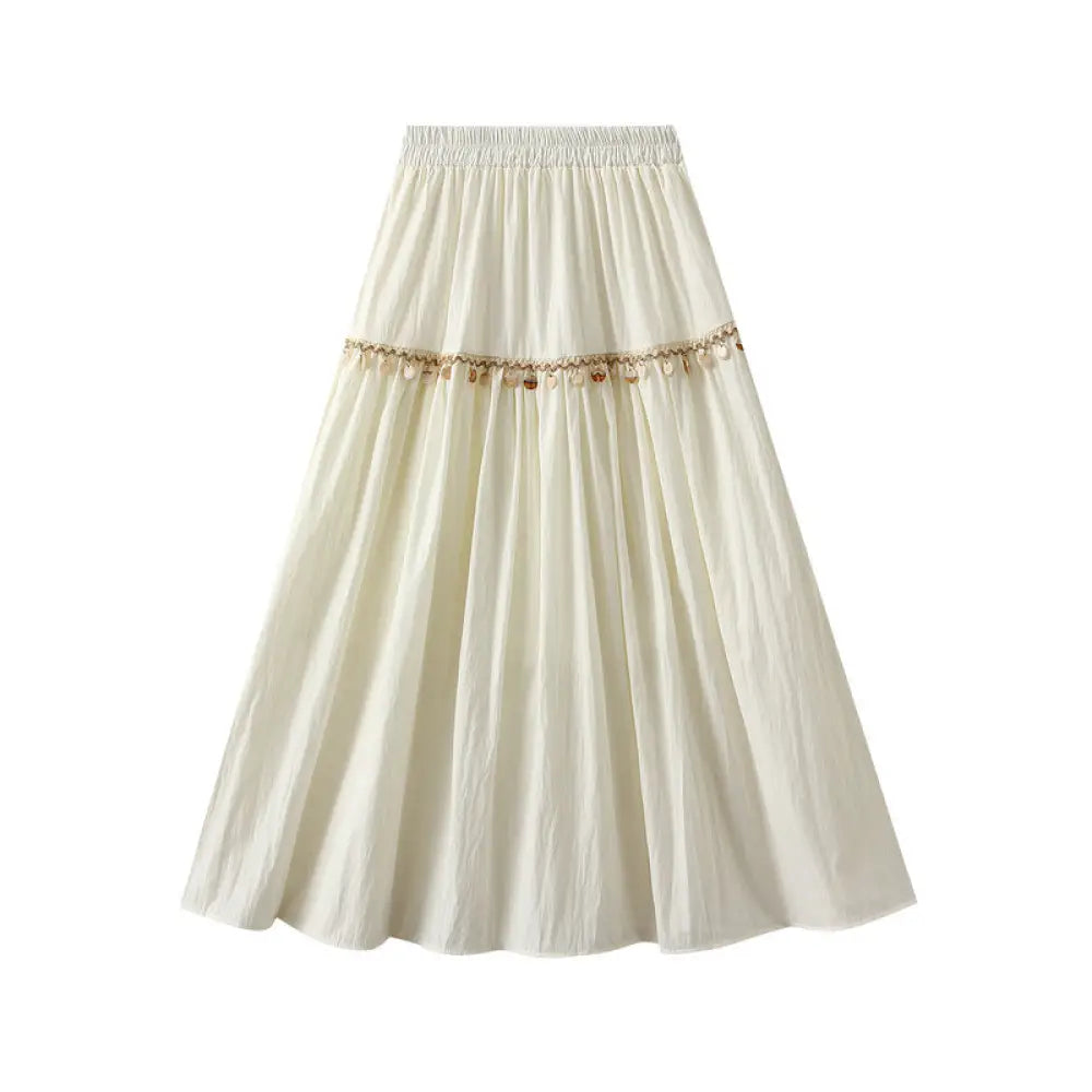 Boho Embroidered Skirt – Free Spirit Fashion | same ANTHEM - Apricot / Free Size