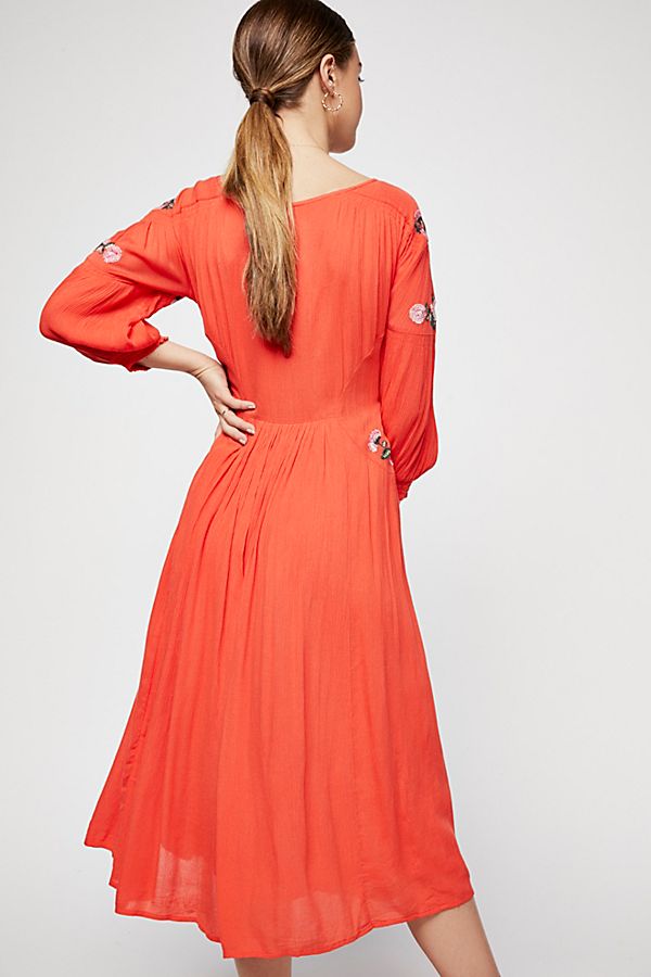 Boho Embroidered V-Neck Long Dress – Summer Split Robe | same ANTHEM