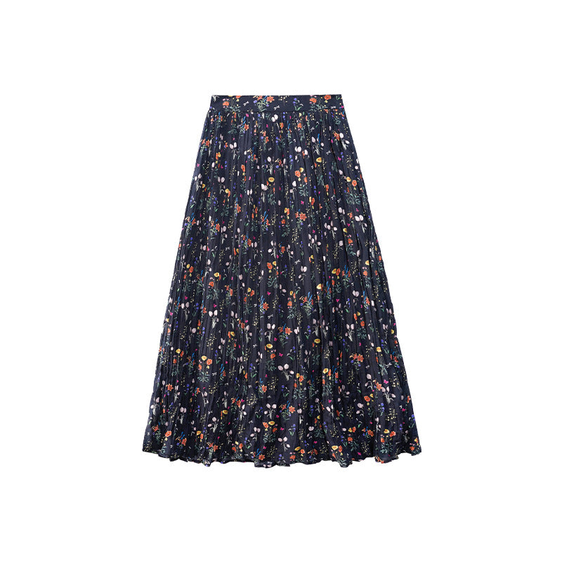 Boho High Waisted Floral Skirt – French Dreamy Casual Chic | same ANTHEM - black / S