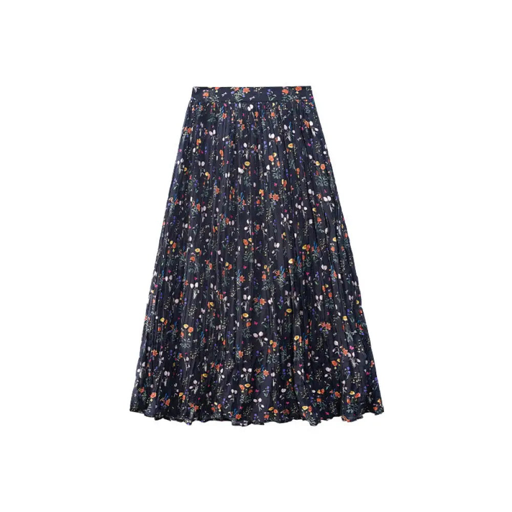 Boho High Waisted Floral Skirt – French Dreamy Casual Chic | same ANTHEM - black / S