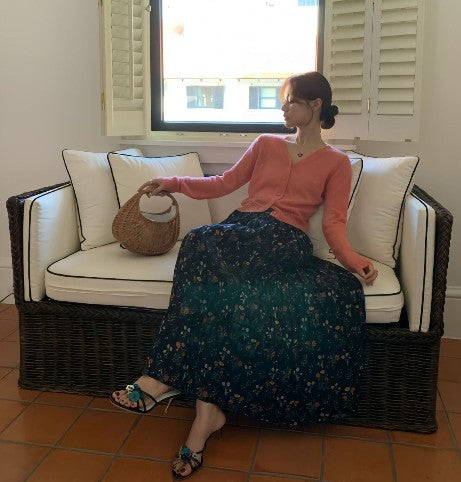 Boho High Waisted Floral Skirt – French Dreamy Casual Chic | same ANTHEM