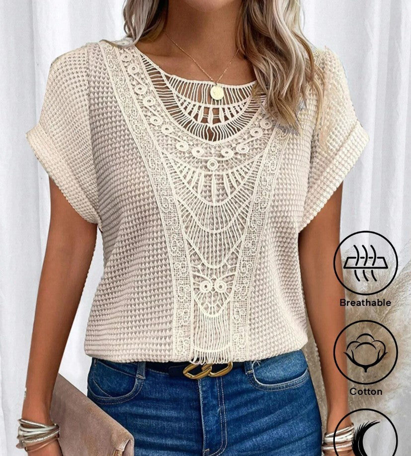 Boho Hollow-Out Summer Ethnic Top | same ANTHEM - Apricot 2 / L