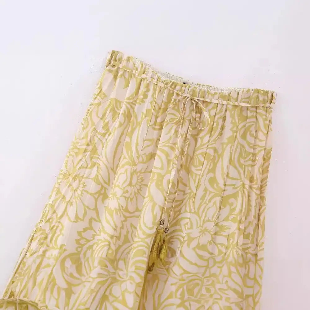 Boho Lace-Up A-Line Skirt – Romantic Mid-Length Dream | same ANTHEM