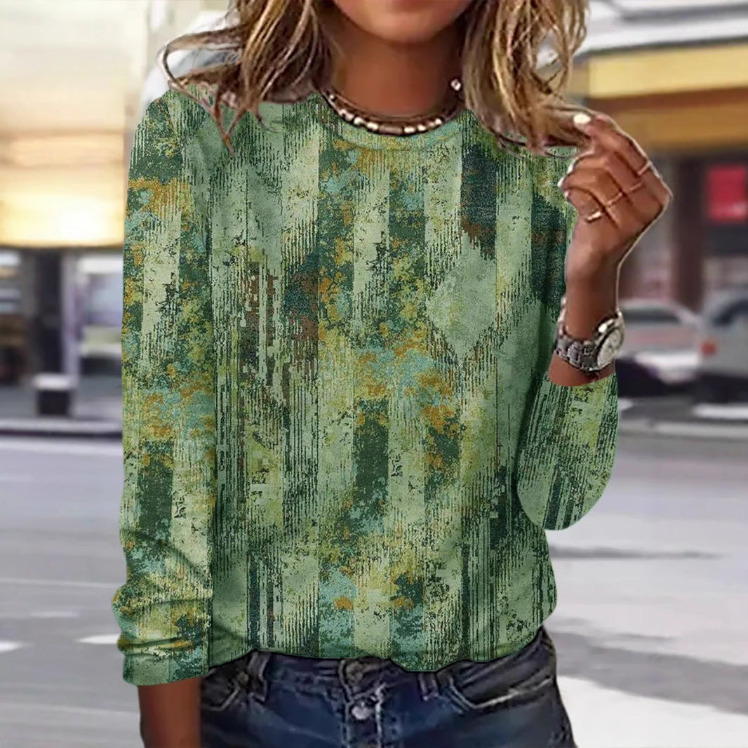 Boho Long Sleeve Printed T-Shirt | same ANTHEM - Floral 3 / L - Long Sleeve