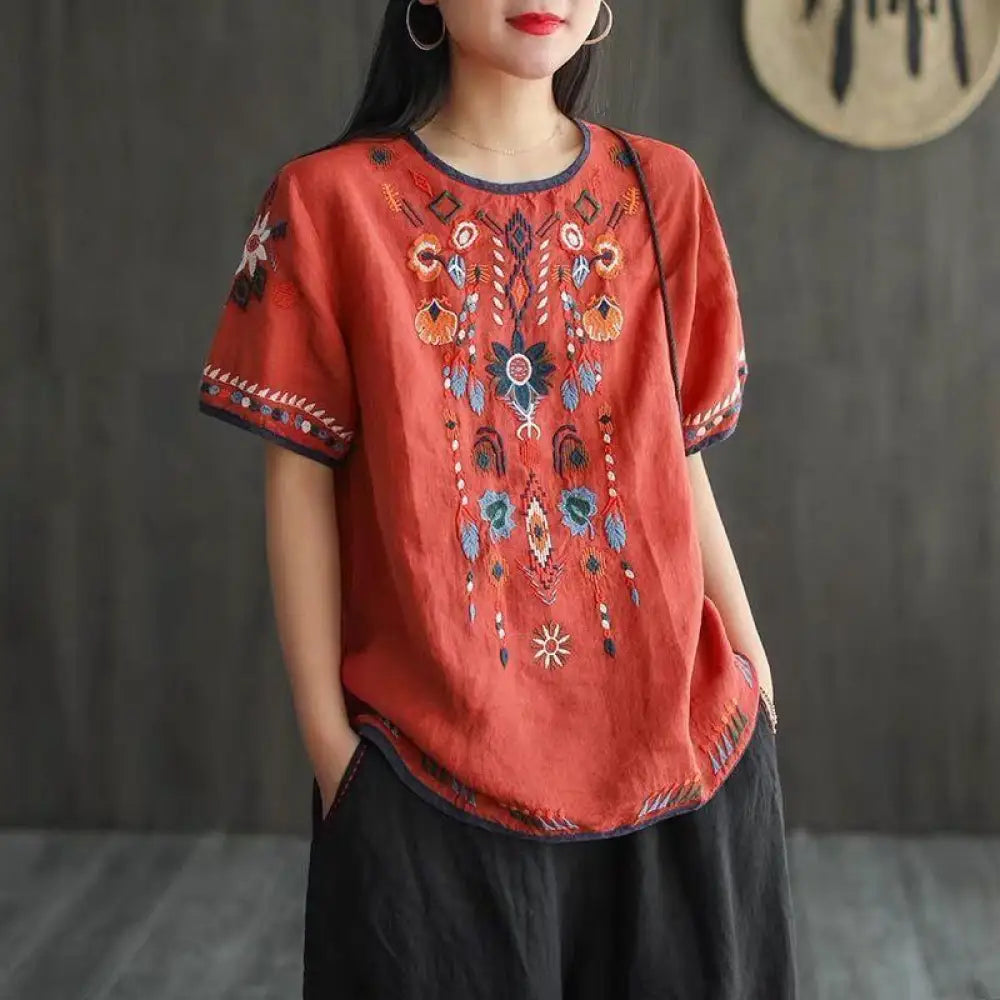 Boho Mian Embroidered Vintage Top – A Retro Charm with Modern Elegance | same ANTHEM.
