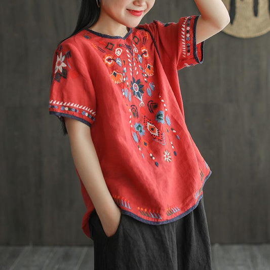 Boho Mian Embroidered Vintage Top – A Retro Charm with Modern Elegance | same ANTHEM.