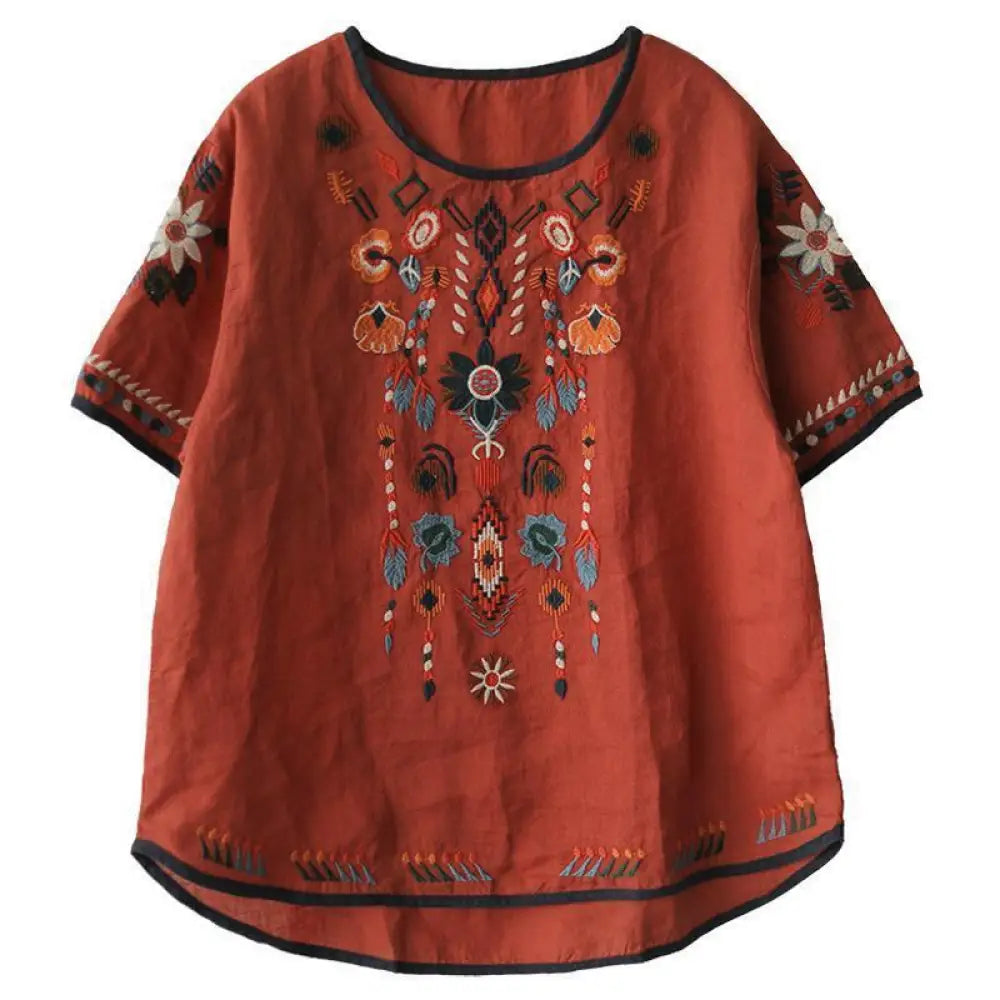 Boho Mian Embroidered Vintage Top – A Retro Charm with Modern Elegance | same ANTHEM.