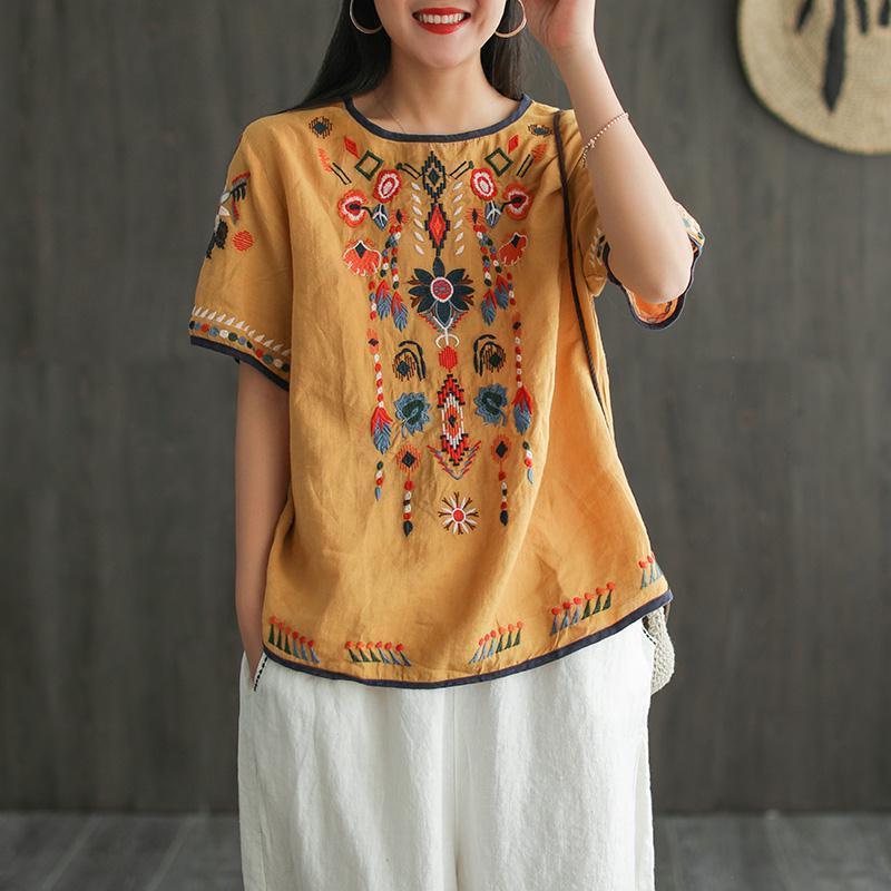 Boho Mian Embroidered Vintage Top – A Retro Charm with Modern Elegance | same ANTHEM.