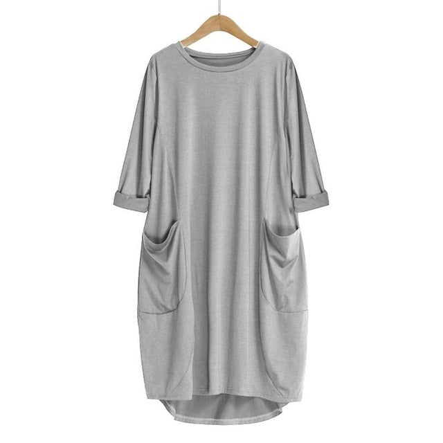 Boho Pocket Mini Dress – Dreamy Streetwear | same ANTHEM - Silver / S