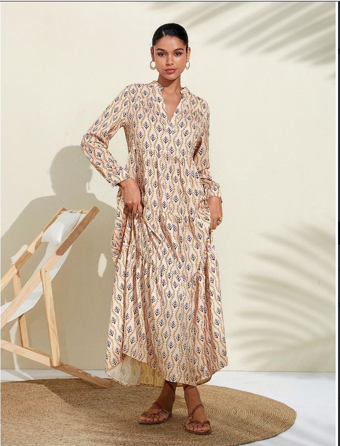 Boho Princess Printed Dress – Flowing & Feminine | same ANTHEMs - Color / L