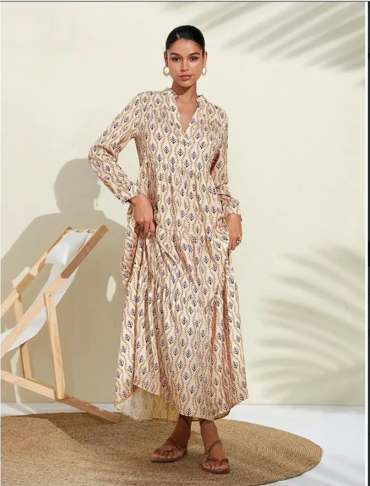 Boho Princess Printed Dress – Flowing & Feminine | same ANTHEMs - Color / L