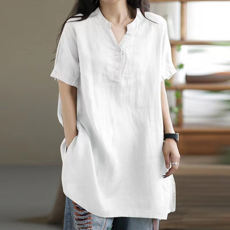 Boho V-Neck Button Tee – same ANTHEM Dreamy & Free-Spirited Fashion