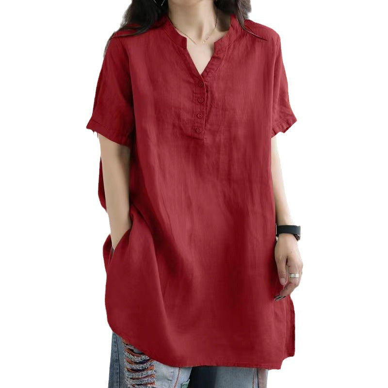 Boho V-Neck Button Tee – same ANTHEM Dreamy & Free-Spirited Fashion