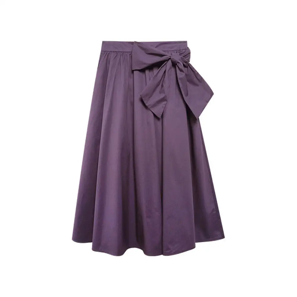 Bow Shaped Umbrella A-Line Skirt | Japanese Style Casual Chic | same ANTHEM - purple / S
