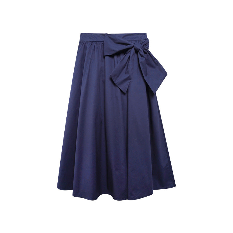 Bow Shaped Umbrella A-Line Skirt | Japanese Style Casual Chic | same ANTHEM - navy blue / S