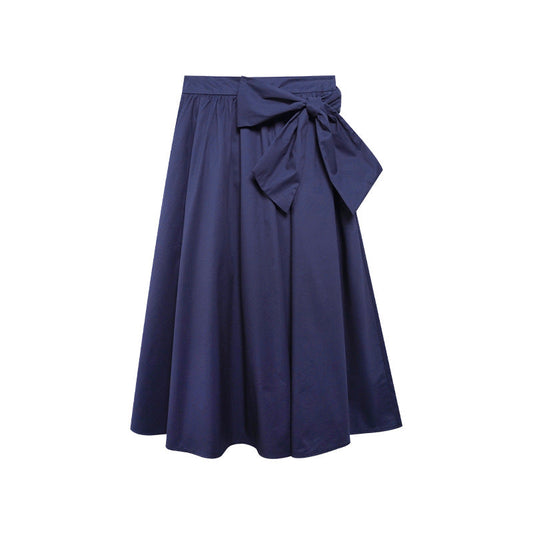 Bow Shaped Umbrella A-Line Skirt | Japanese Style Casual Chic | same ANTHEM - navy blue / S