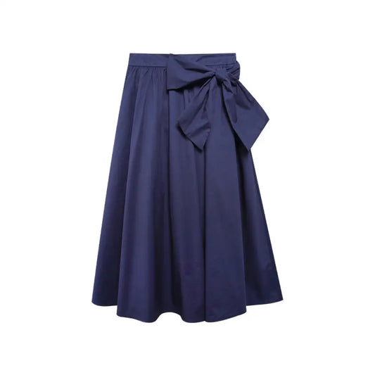Bow Shaped Umbrella A-Line Skirt | Japanese Style Casual Chic | same ANTHEM - navy blue / S