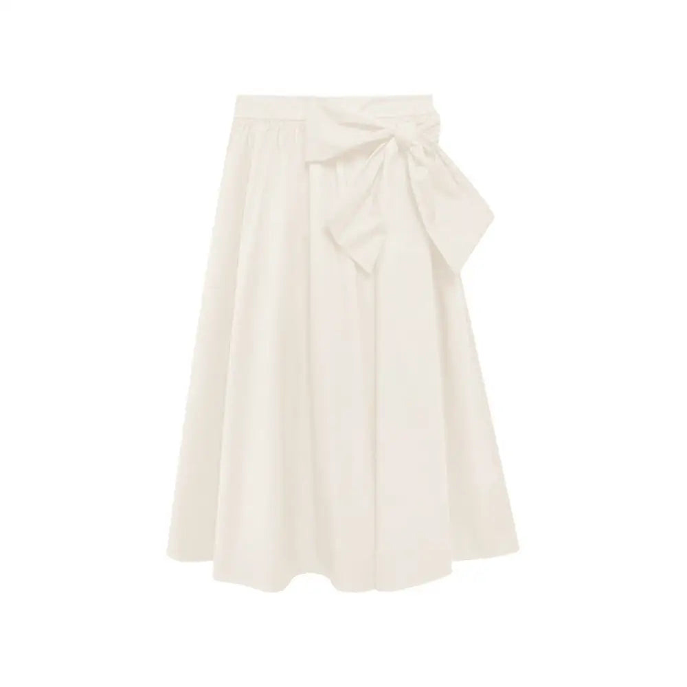 Bow Shaped Umbrella A-Line Skirt | Japanese Style Casual Chic | same ANTHEM - apricot / S
