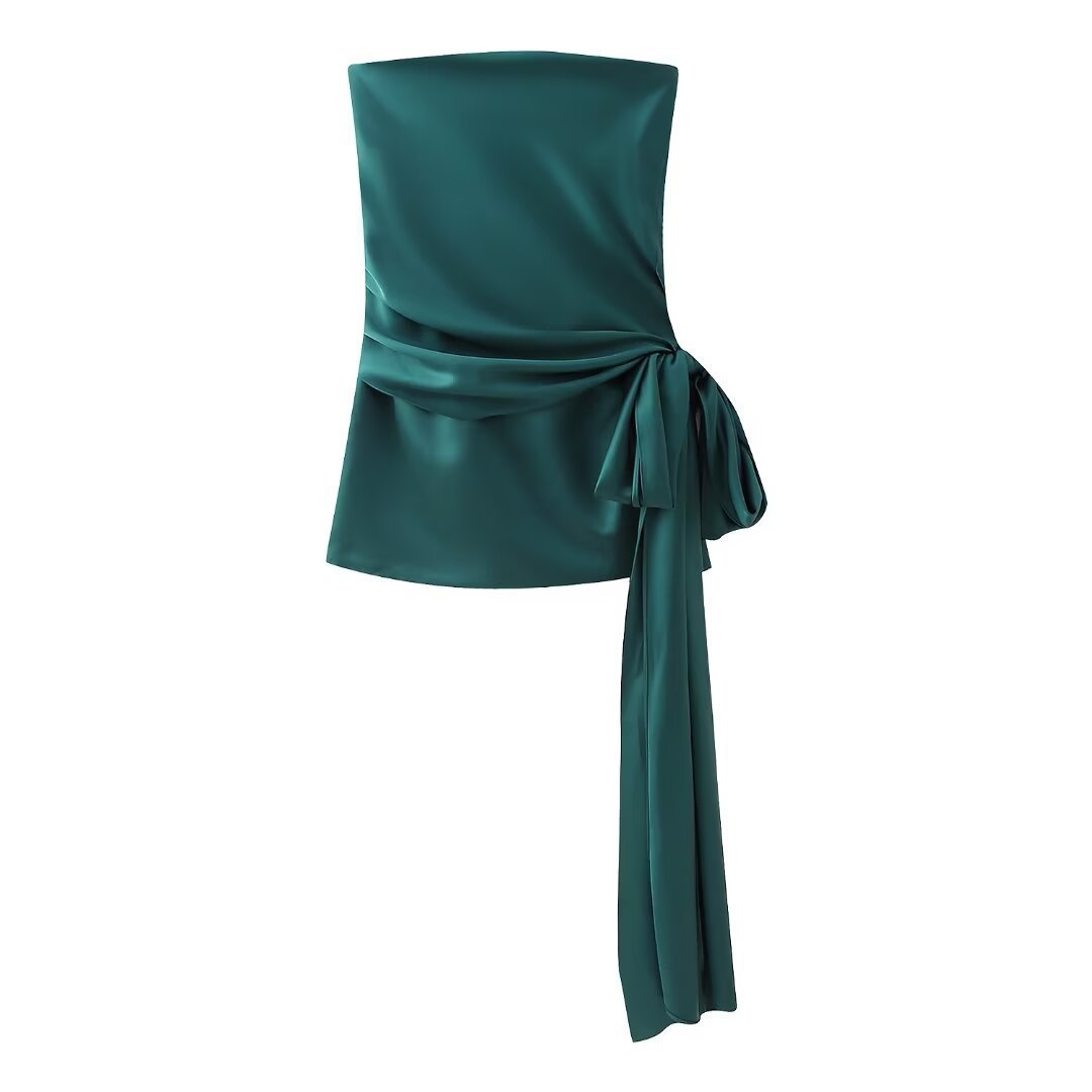 Bow Tie Short Dress | same ANTHEM. - Peacock Green / L - Bag