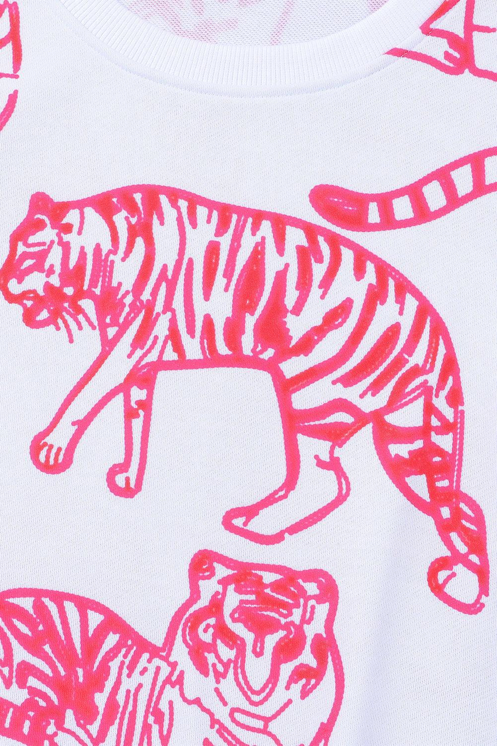 Bright White Pink Animal Print Sweatshirt – same ANTHEM | Dreamy Streetwear for Soulmates