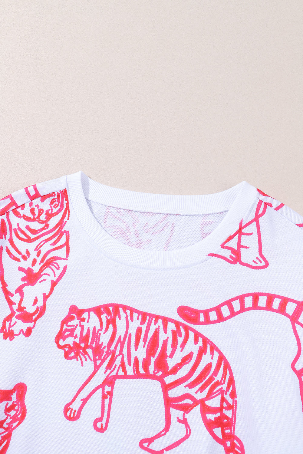 Bright White Pink Animal Print Sweatshirt – same ANTHEM | Dreamy Streetwear for Soulmates