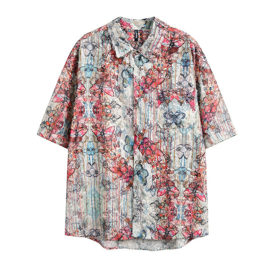 Butterfly Print Floral Shirt Men – Soulmate Streetwear | same ANTHEM. - Floral Pattern / M