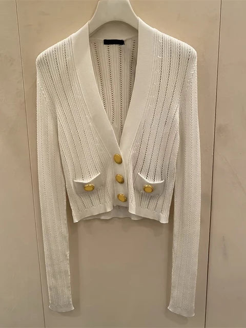 Button Knit Cardigan – dreamy soulmate streetwear | same ANTHEM. - WHITE / S
