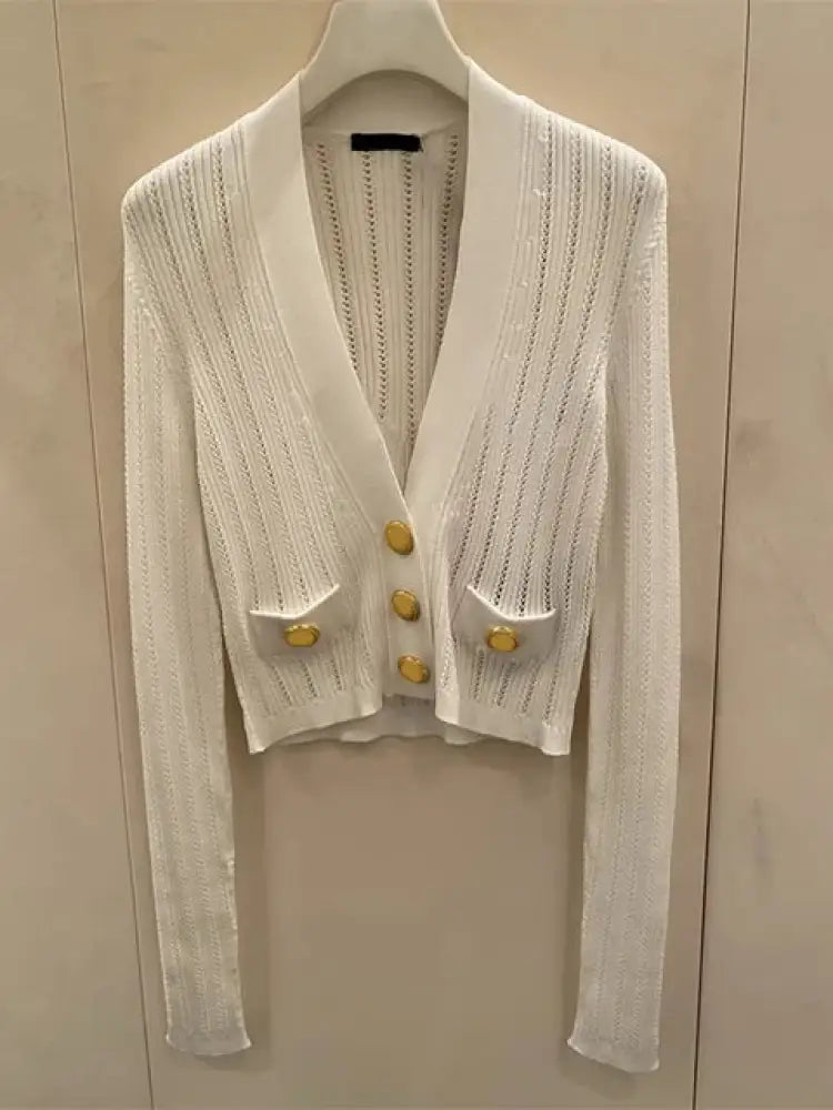 Button Knit Cardigan – dreamy soulmate streetwear | same ANTHEM. - WHITE / S