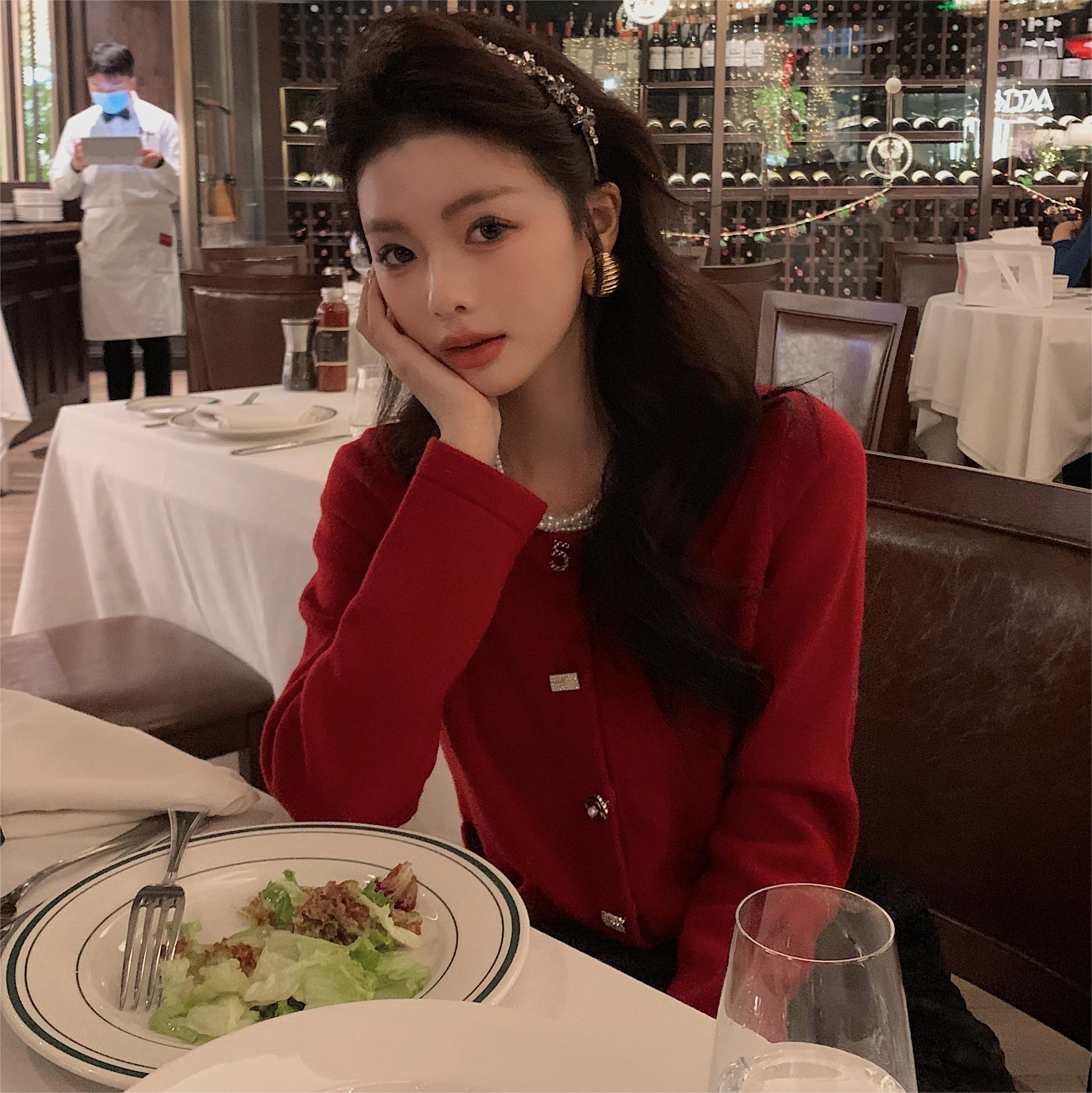 Femininity Button Up Sweater Coat Knitted Cardigan - Bag