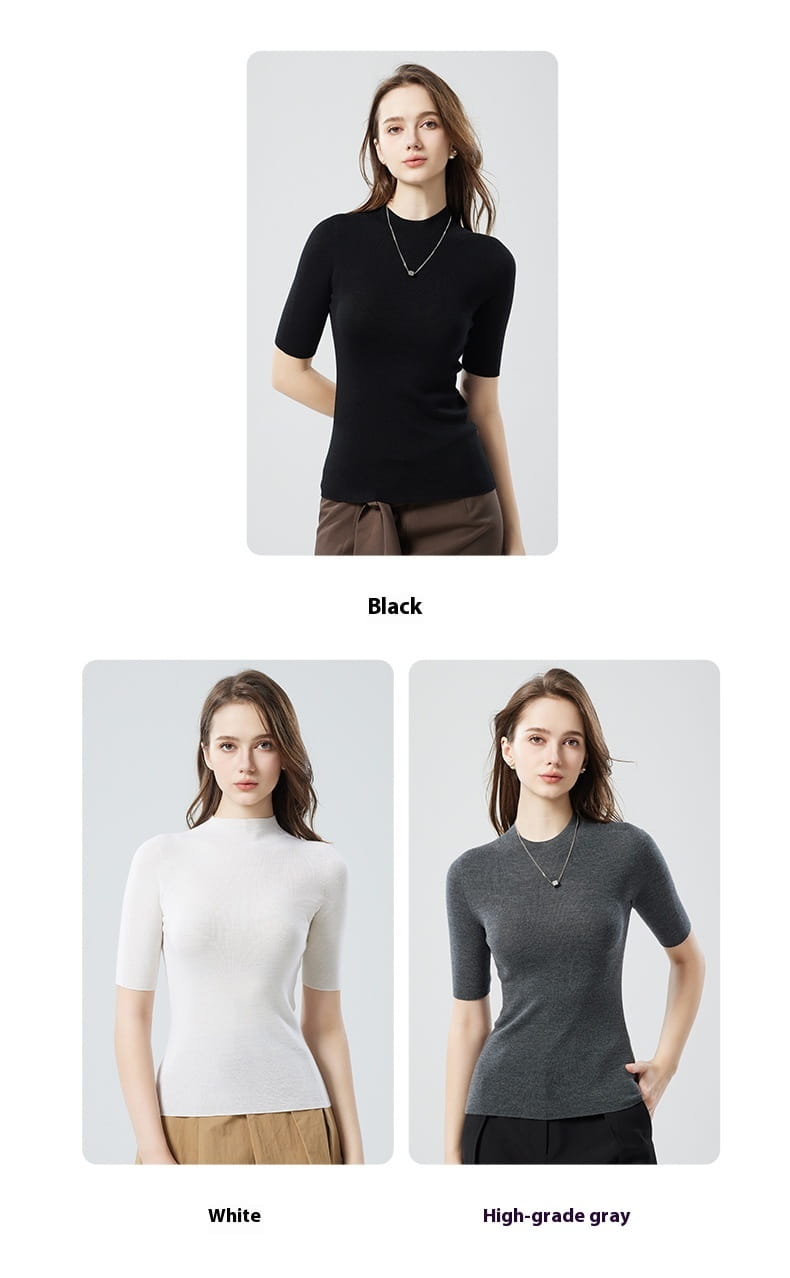 Woolen Turtleneck Short Sweater | same ANTHEM.