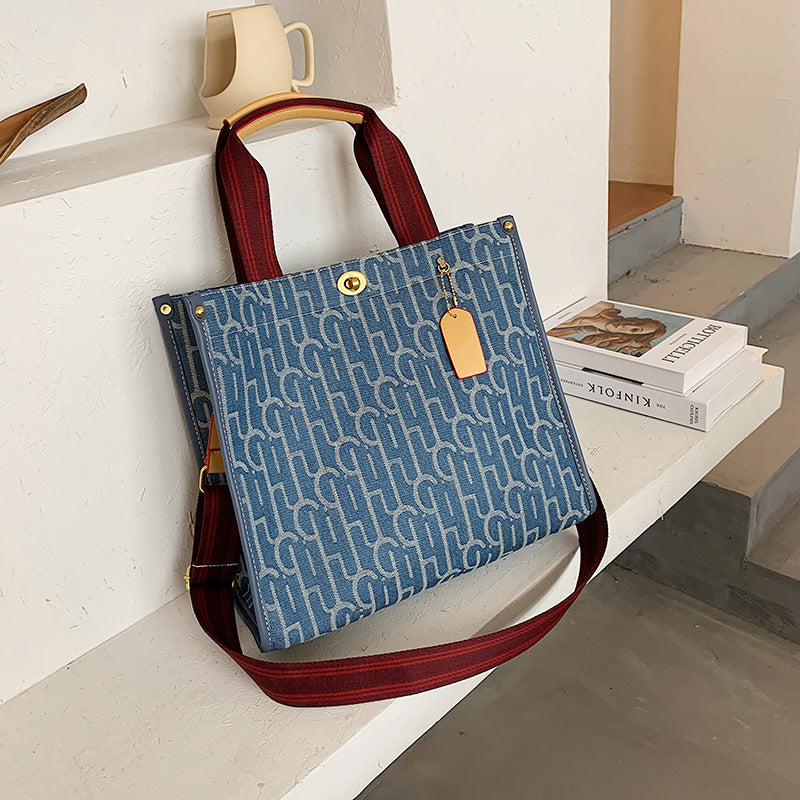 Canvas Large Capacity Shoulder Messenger Bag | same ANTHEM - Blue Plus Size - Handbags