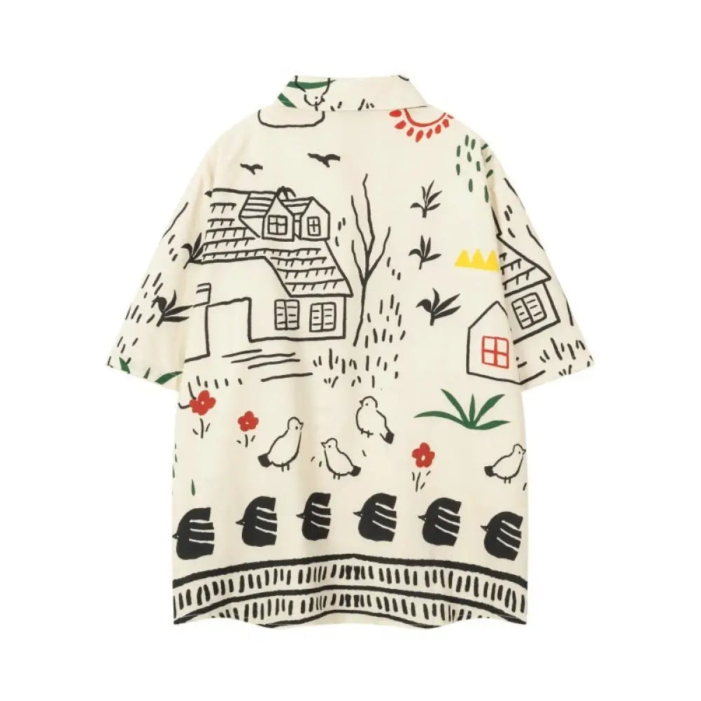 Cartoon Printed Loose Shirt – same ANTHEM. Playful Soulmate Streetwear for Men