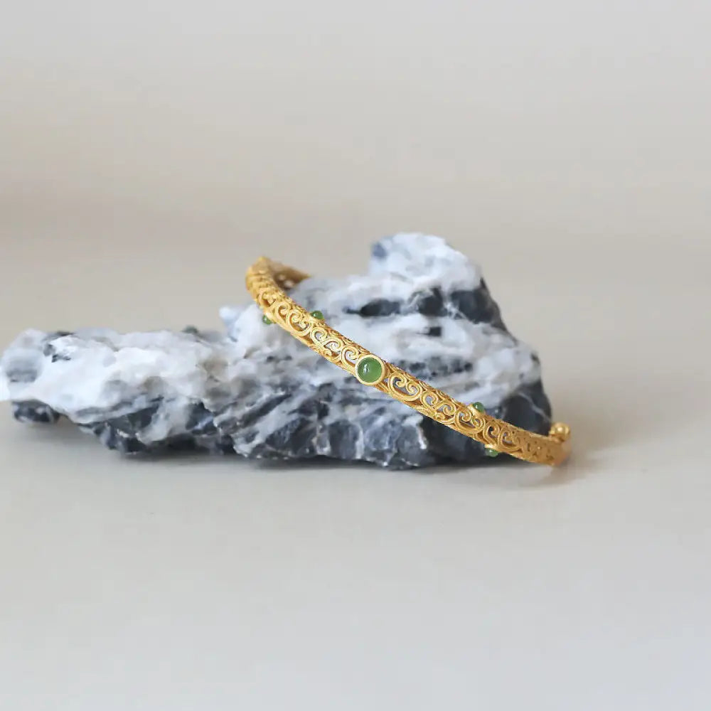 Carved Jasper Snap Bracelet | Boho Chic Soulmate Vibes | same ANTHEM - Gold