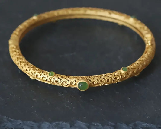 Carved Jasper Snap Bracelet | Boho Chic Soulmate Vibes | same ANTHEM - Gold