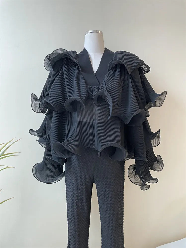 Cascade Ruffle Chiffon Blouse – Soulmate Style | same ANTHEM