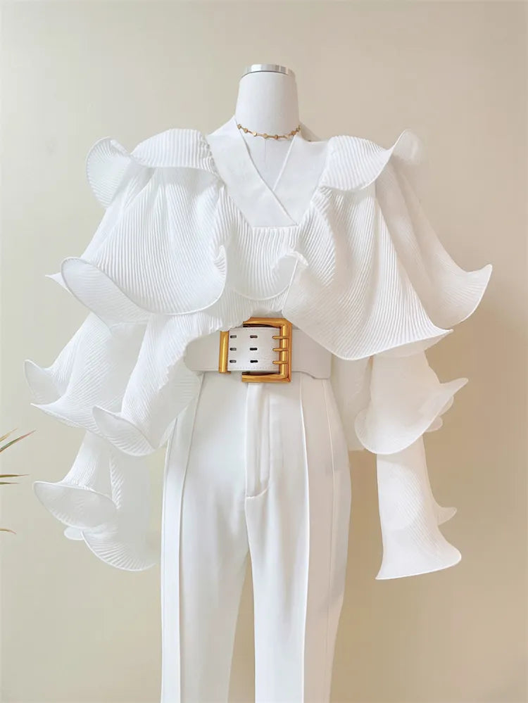 Cascade Ruffle Chiffon Blouse – Soulmate Style | same ANTHEM