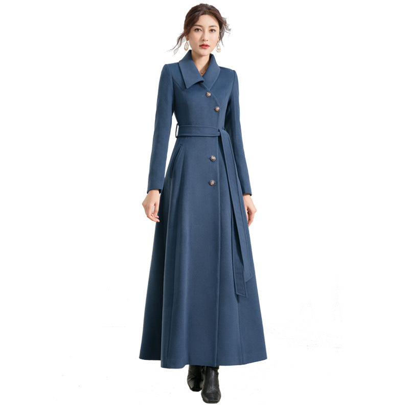 New Wool Overcoat Double Faced Cashmere - Blue / 2XL - Bag