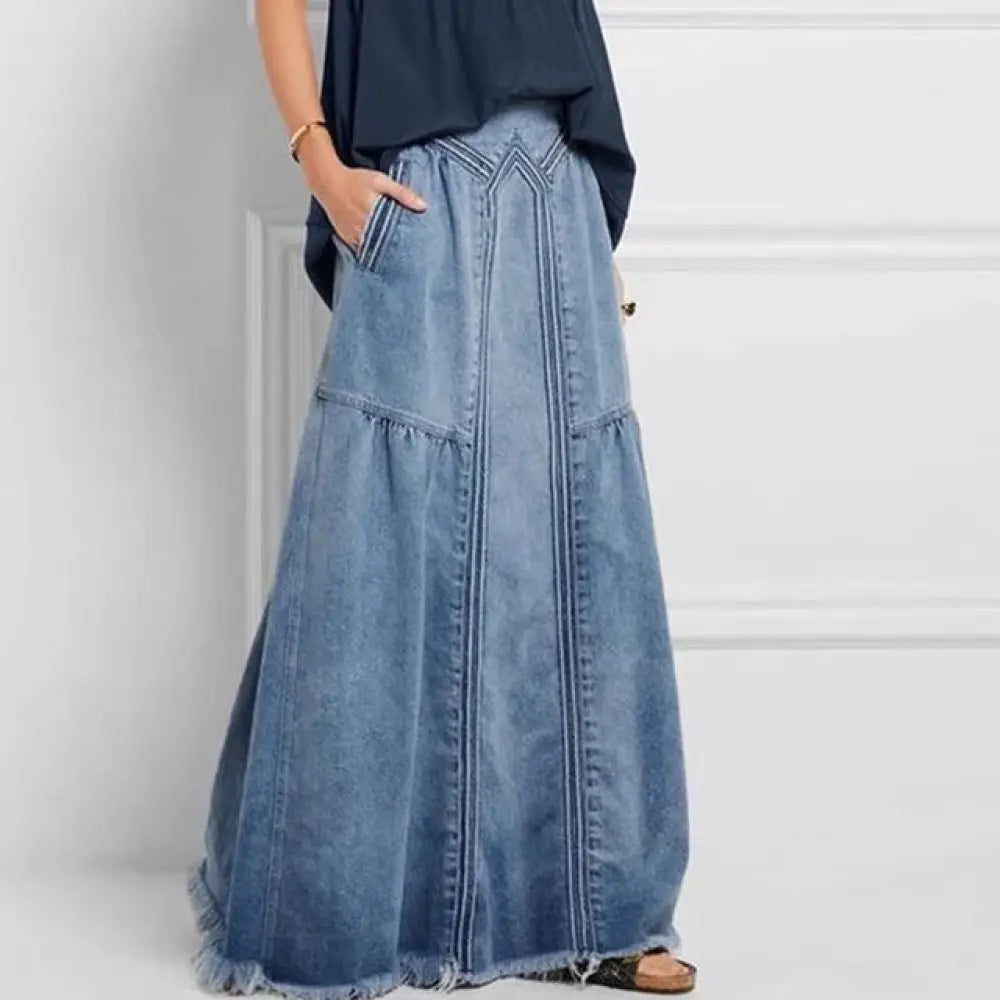 Casual A-Line Denim Skirt | same ANTHEM® - blue / S