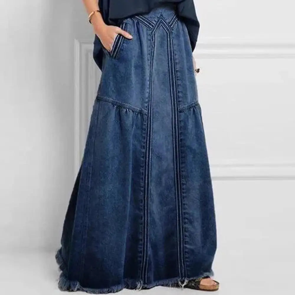 Casual A-Line Denim Skirt | same ANTHEM® - Dark blue / S